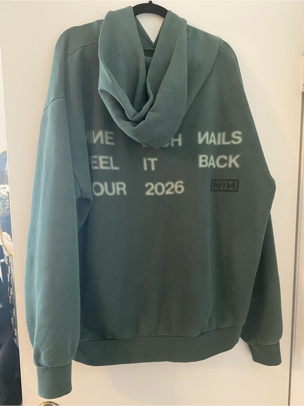 Nine Inch Nails Logo Reptile Hoodie Green 2026 Peel It Back Tour